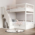 Jovify Matratze, 205x95x173 cm, Weiss, Kinderbett Etagenbett 90x200 Für 2 Kinder, Hochbett mit Treppe&Aufbewahrungsschrank&Schublade