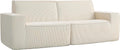 Sofa HOMCOM, 230 cm, Beige, 3-Sitzer- aus Cord, modernes mit gepolsterter Sitzfläche und Armlehnen, vollständig komprimiert
