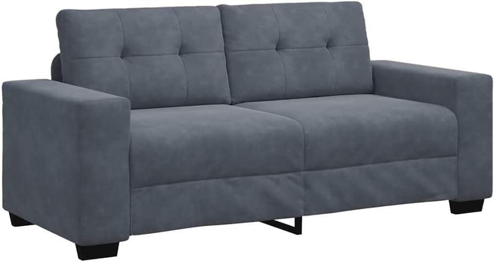 vidaXL Sofa, 180x77x82 cm, Dunkelgrau, Zweisitzer- Samt