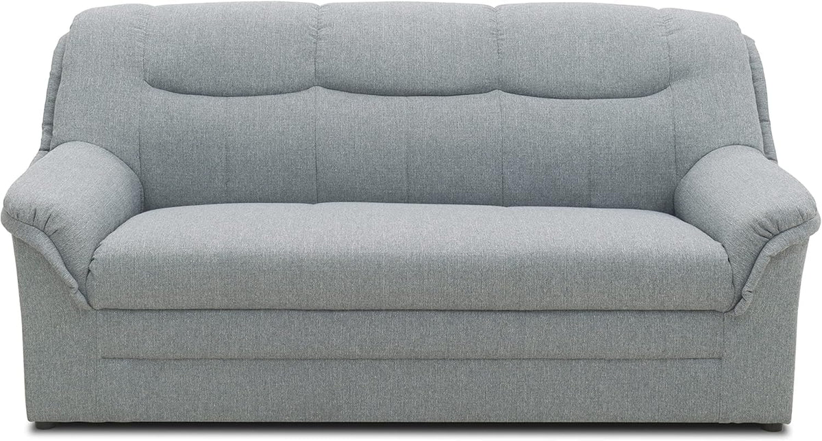 Sofa DOMO. collection, 178 x 90 x 89 cm, Silber, Berlin, klassisches 3er, 3 Sitzer (BxTxH)