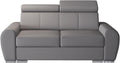 Sofa O-Sofa, Grau, Schlafsofa Apollo 2, mit Schlaffunktion, Farbe: Weiss, Kunstleder