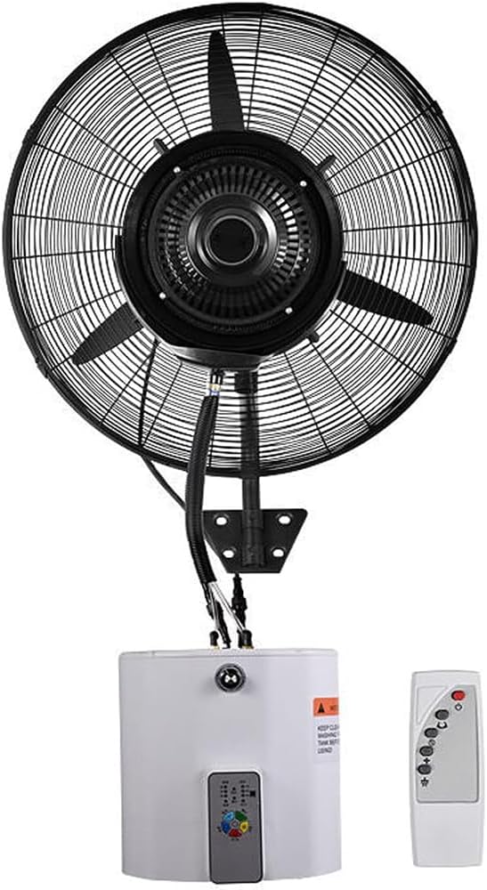 QUSYZD Standventilatoren, Weiss, Wandmontierter Sprühventilator, Hochgeschwindigkeits-Wandventilator mit Fernbedienung