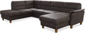 CAVADORE Sofa, Braun, U-Form- Palera / Wohnlandschaft mit Schlaffunktion, Stauraum und Federkern / 314 x 89 x 212 / Mikrofaser