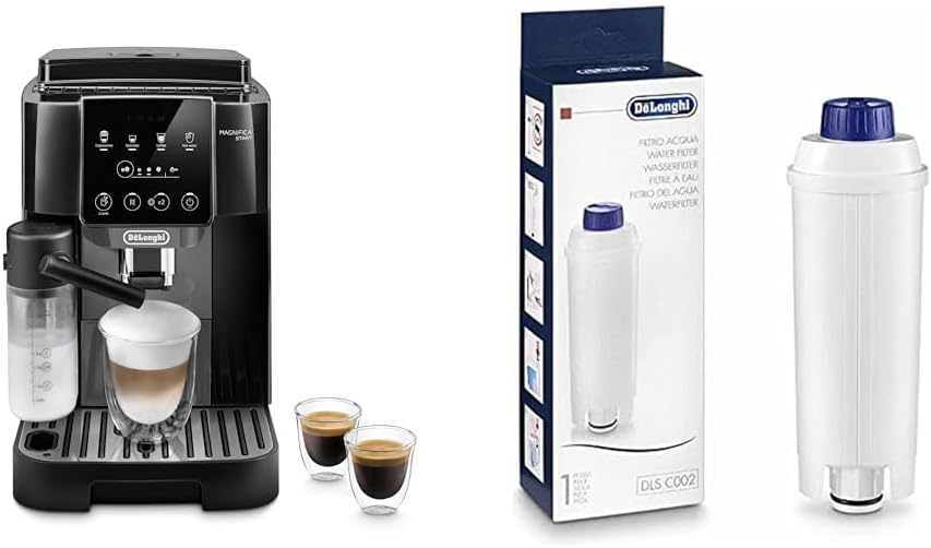 De'Longhi Kaffeevollautomat, Schwarz/Silber, Magnifica Start ECAM222.60.BG, mit LatteCrema-Milchsystem + Original Wasserfilter DLSC002