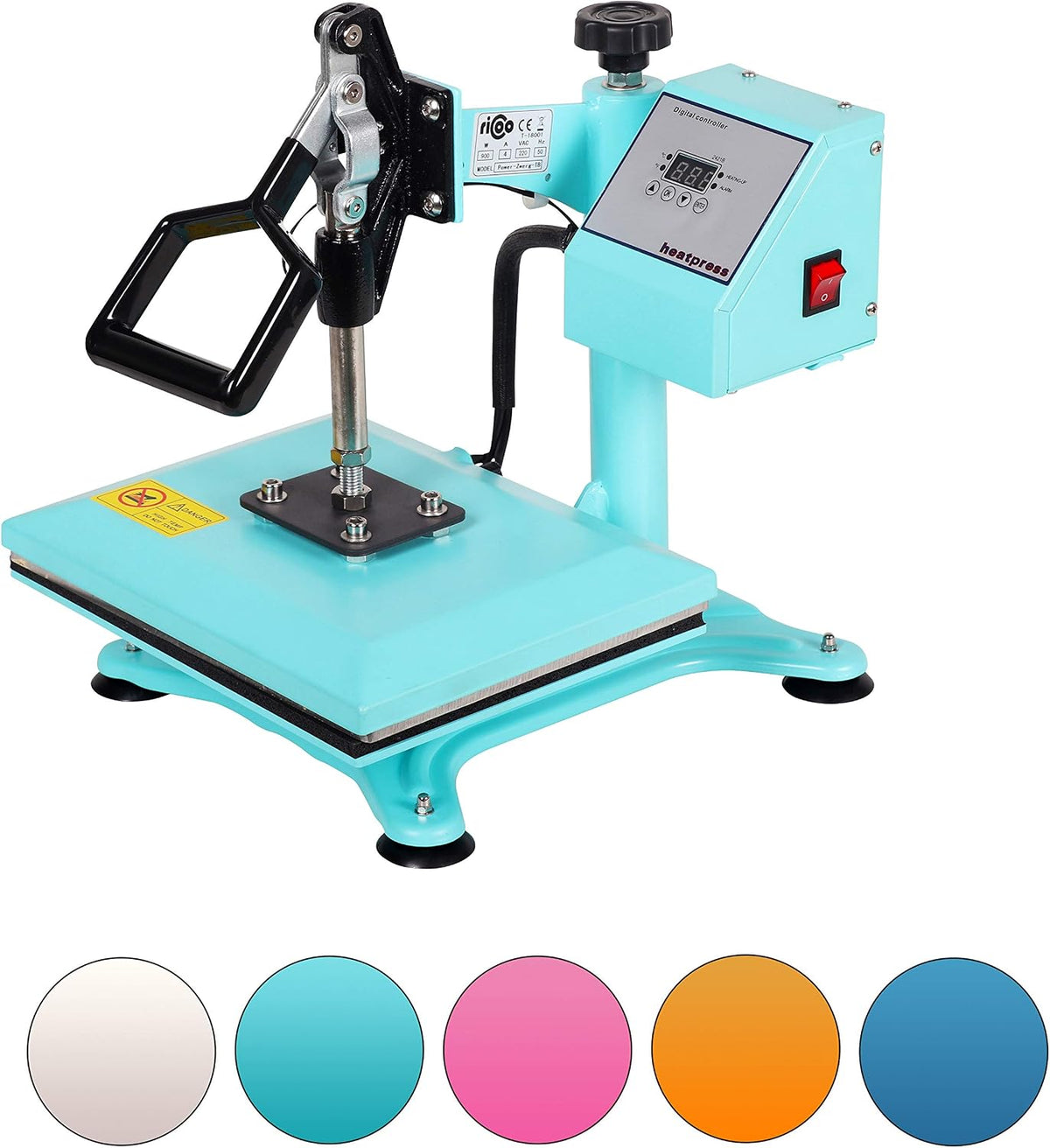 RICOO Druckpressen, 30x23 cm, Schwarz, Transferpresse Heizpresse Profi Schwenkbar Hitzepresse