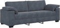 Mhdvray Sofa, 220x77x82 cm, Dunkelgrau, 3-Sitzer- Samt mit Holz-Armlehnen Modernes Design Robustes