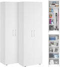 Bellamio Staubsauger, 60 cm, Weiss, Mehrzweckschrank Set 2-teilig, Schrank-Set mit Aktenschrank & Besenschrank