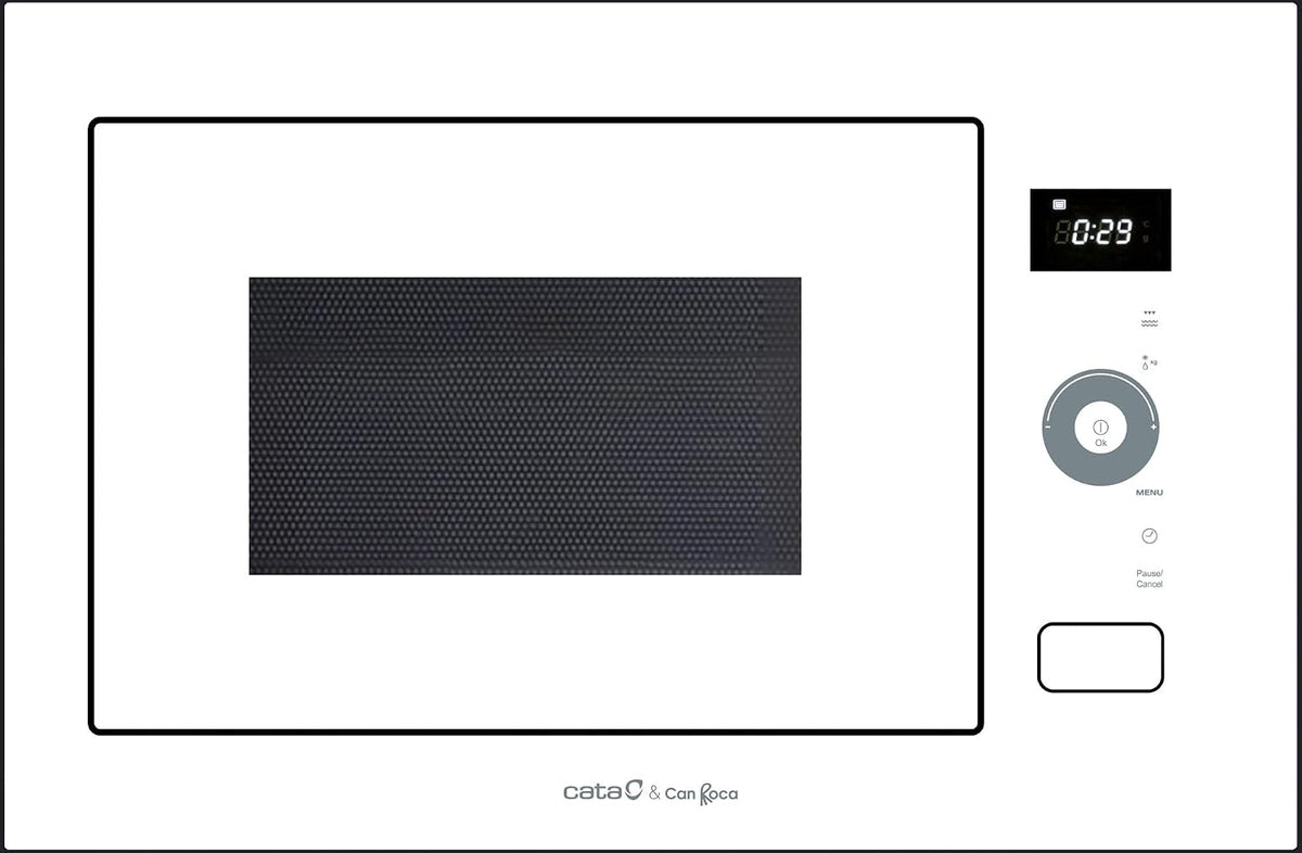 CATA Mikrowelle, 1200 W, 900 W, 60 cm, 25 l, Schwarz/Silber, MC B250 DT GWH Einbau-, mit Quarzgrill, 8 automatische Programme