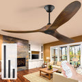 OUENGK Deckenventilator, 178 cm, Weiss, grosser Outdoor-, moderner rustikaler Holz- ohne Licht mit Fernbedienung