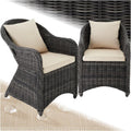 tectake Gartenmöbel-Set, Aluminium, Polyethylen, Polyester,Polyurethan, Grau/Beige