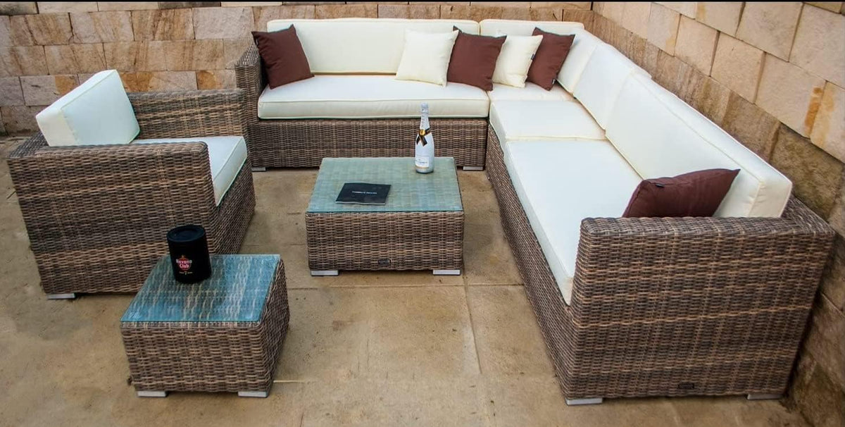 Ragnarök-Möbeldesign Garten,Gartenmöbel & Zubehör,Terrassen Sitzmöbel, Hellbraun/Beige/Braun