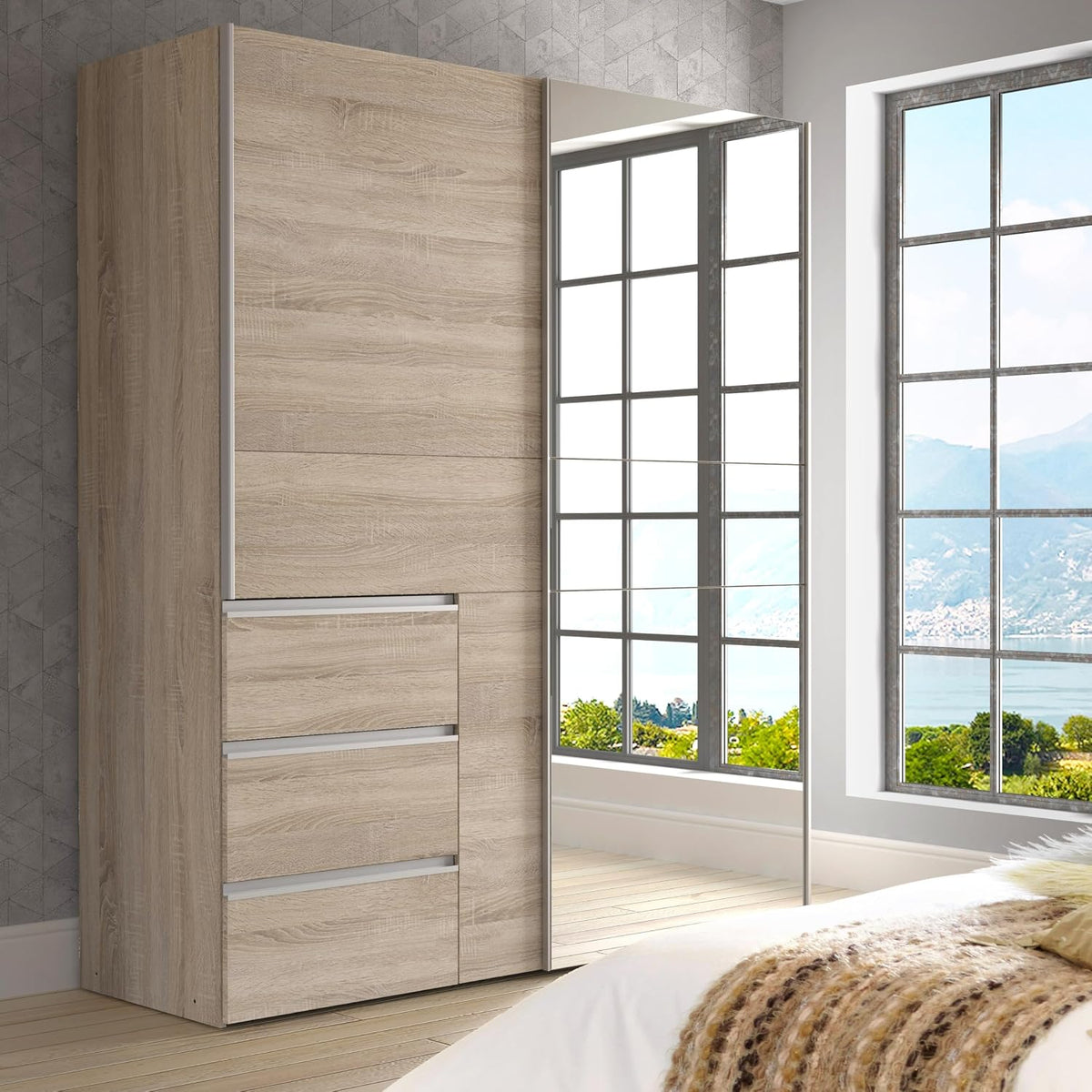 Forte Kleiderschrank, 61,2 cm, 170 cm, 200 cm, Sonoma Eiche, Schlafzimmerschrank