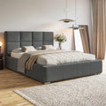 MOTIVENA Bett, Grau, Luna 180x200 Samt, mit Stauraum, mit Kopfteil, mit Lattenrost, mit Füssen, ohne Matratze