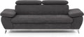 Sofa Mivano, Graubraun, 3er- Gisele / Sofagarnitur mit Kopfteilverstellung