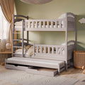 Kids Collective Bett, Rahmen FSC-Kiefernholz, Schubladen MDF, Kaschmir, Hochbett 90x200 Etagenbett Kinderbett Jugendbett Stockbett