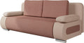 Mirjan24 Sofa, Beige/Rosa, Schlafsofa Emma, mit Bettkasten und Schlaffunktion, freistehend Bettfofa, Couchgarnitur