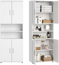 Home Collective Küche Haushalt & Wohnen,Möbel,Badezimmer, 70x35x187 cm, Holzwerkstoff mit pflegeleichter Oberfläche, Weiss