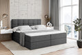 ALTDECOR Boxspringbett, Dunkelgrau, mit Matratze und Lattenrost, Boxbett, Topper, Polsterbett mit Bettkasten, Bett mit Stauraum H3-Matratze