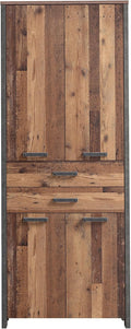 Forte Matratze, 86,7 x 220,7 x 41,6 cm, Holz Braun/Dunkelgrau, Clif Büroschrank mit 4 Türen und 2 Schubladen, Holzwerkstoff