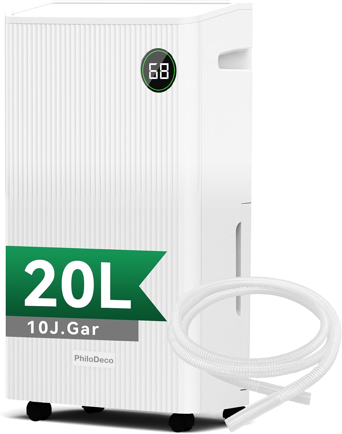 PHILODECO Luftentfeuchter, 39 dB, 150m, 20 L, 1M, Weiss, Entfeuchter elektrisch für Keller, Raumentfeuchter elektrisch für Räume bis zu ³/50m²