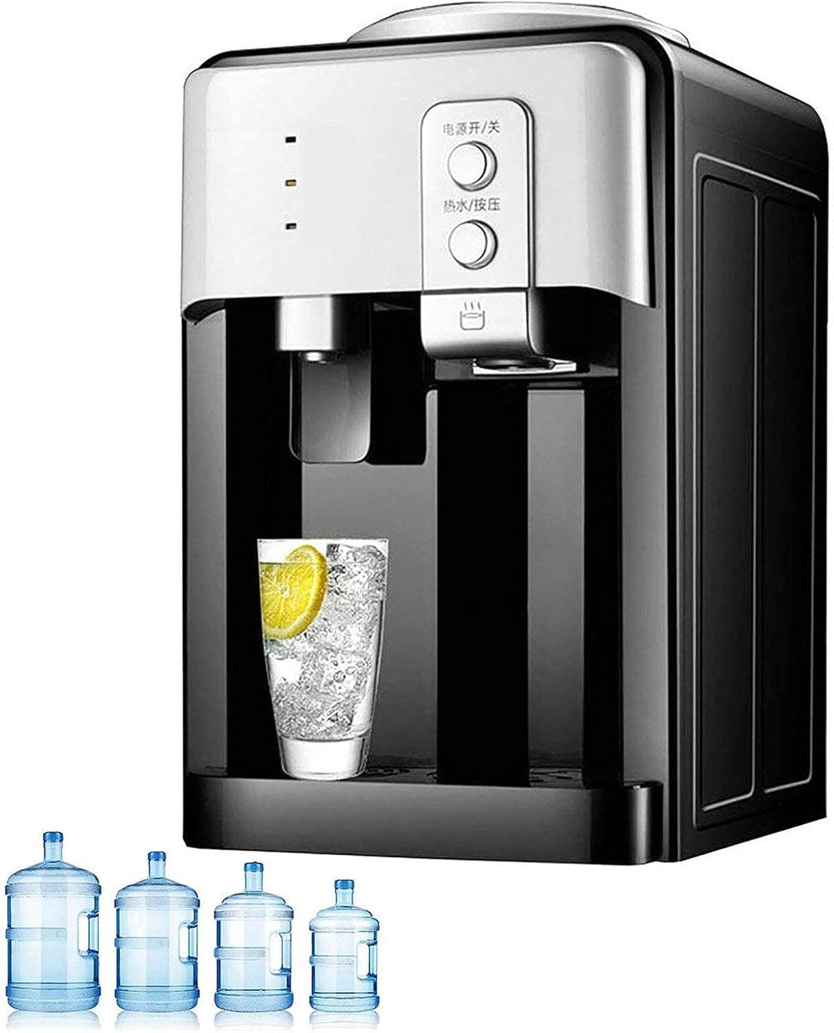 GDBTDL Kühler & Wasserspender, 25,5 × 23,5 × 41 cm, 220 V, Grau, Elektrischer Tisch-Wasserspender, Trinkbrunnen für Büro
