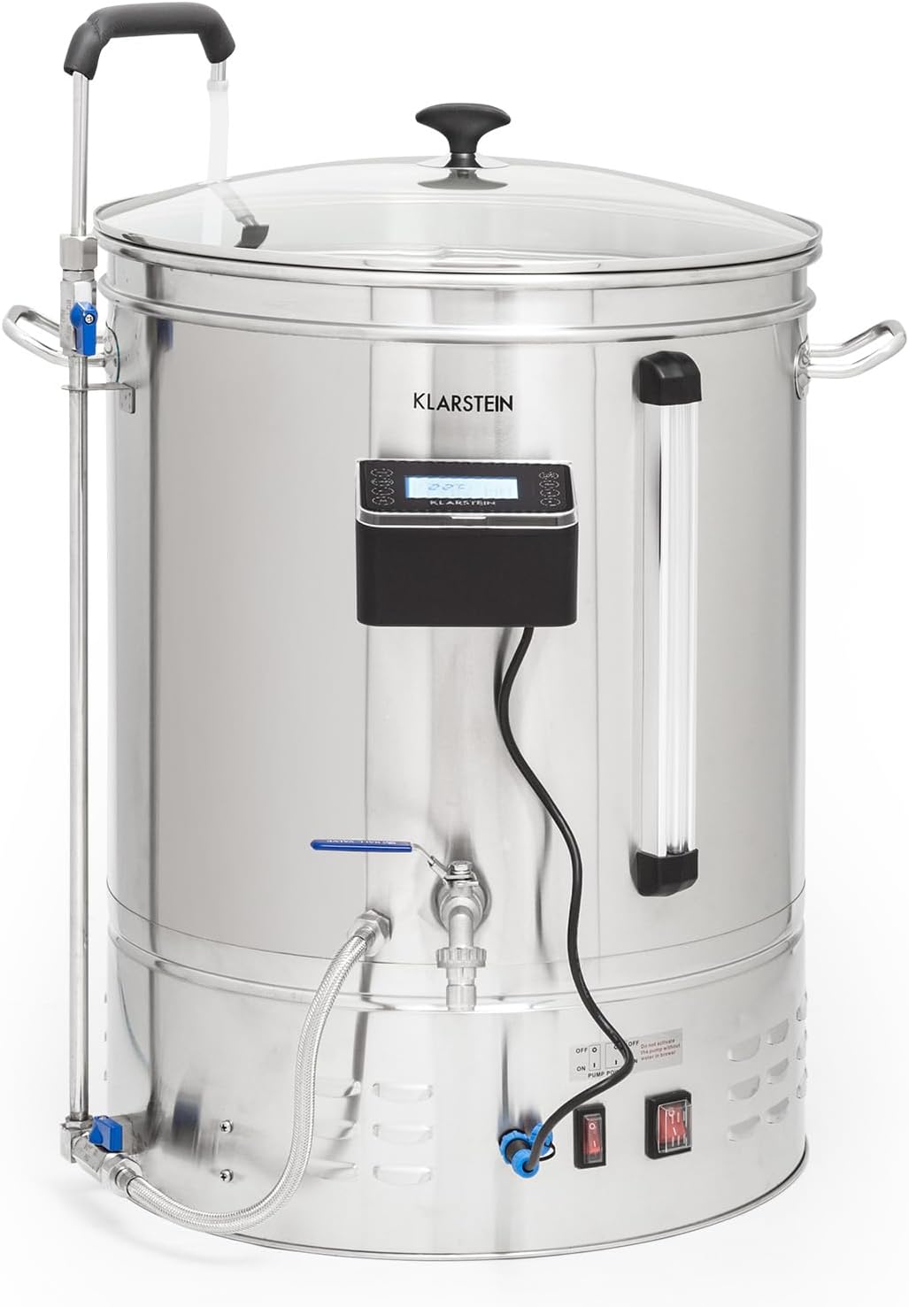 Klarstein Heimbrau-Sets, 3300 W, 65 L, Silber, Bierbrauset zum Selber Brauen, Edelstahl-Bierbrauset, Bierbrauanlage