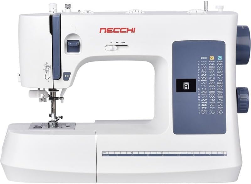 Necchi Elektronisch gesteuerte Nähmaschinen, 180 mm, Grau, NC-59QD Computernähmaschine, 59 Stiche & 1-Step Knopfloch