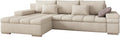 Sofa Mirjan24, Beige/Braun, Ecksofa Bangkok Premium, Eckcouch mit Schlaffunktion und Bettkasten, Couch L-Form für Wohnzimmer