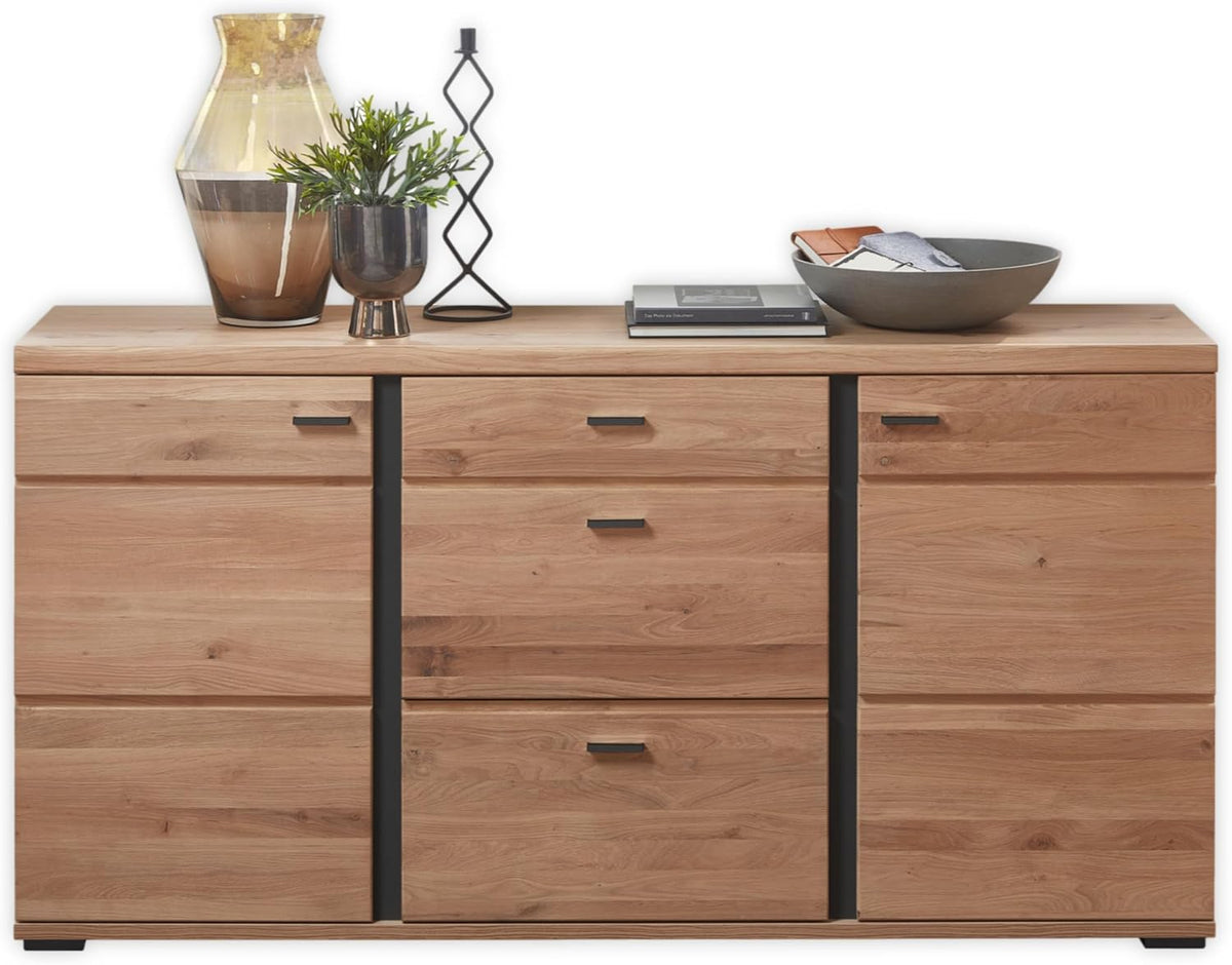 Stella Trading Sideboard, 170 x 86 x 42 cm, Eiche, in Altesche massiv, Old Artisan Oak Optik FSC-Zertifiziert - Moderne Kommode