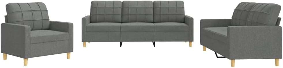 Sofa vidaXL, Stoff (100 % Polyester), Metall, Textilene, Sperrholz, Dunkelgrau, Wohnzimmersofa