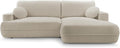 DomiMeble Sofa, 260x168 cm, 140x240 cm, Beige, DomoHome Ecksofa Fuego Rechte Seite Mit Schlaffunktion, Skandinavisches Design