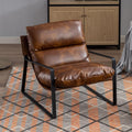 chairus Relaxsessel, PU Leder + Schwamm + Metallbeinen, Braun/Schwarz, Loungesessel Polsterstuhl Sessel für Wohnzimmer aus PU