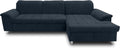 Sofa DOMO. collection, 279 x 170 x 81 cm, Dunkelblau, Ecksofa Franzi, Longchair rechts mit Rückenfunktion, Couch in L-Form