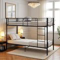 FetiNes Bett, Schwarz, Metall Etagenbett Stockbett 90x200 cm, Hochbett Metallbett Jugendbett Doppelstockbett