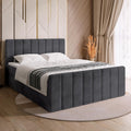 BROMARKT Boxspringbett, Grau, mit Matratze Bett 160x200 Doppelbett mit Topper Boxbett