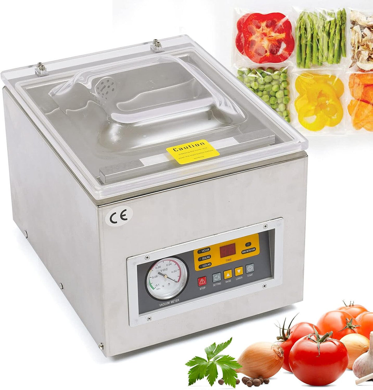 unkonwcy Folienschweissgeräte, 120 W, Rostfreier Stahl, Acryl, Grau, Profi Vakuumierer VakuumiergeräT Vakuummaschine Tisch