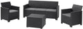 Gartenmöbel-Set Keter, Graphit/Grau, Emma Lounge Set Gartenmöbel Graphit