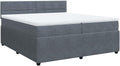 vidaXL Boxspringbett, 200x200 cm, Dunkelgrau/Weiss, Doppelbett mit Matratze Matratzenauflage, Bettgestell mit Lattenrost Kopfteil