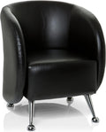 hjh OFFICE Ohren- & Armlehnensessel, Schwarz, Polstersessel ST. Lucia Kunstleder Lounge-Sessel mit, 713200