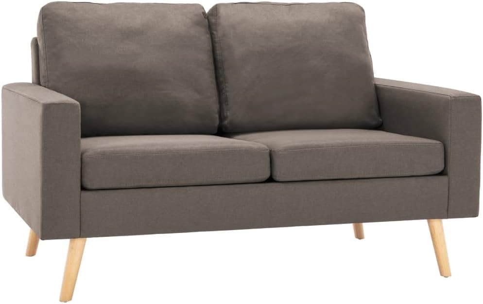 Sofa vidaXL, Taupe, Wohnzimmersofa, 2-Sitzer Zweisitzer Loungesofa Stoffsofa Polstersofa