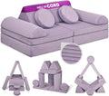 Sofa Linodino, Lila, ® Spielsofa Cord Fantasiewelt, Kindersofa-Bausteine - Stapelsteine für Kinder - Kindercouch