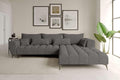 99rooms Sofa, Anthrazit, Ferrano Ecksofa Polsterecke Eckcouch Chenille Eden, mit Ottomane Rechts, mit Sitztiefenverstellung