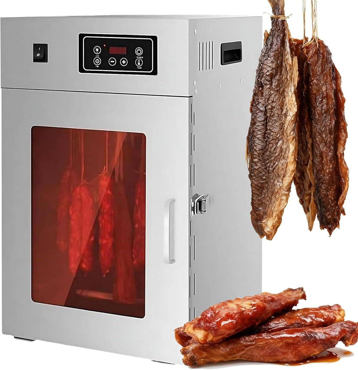 Sunseota Reifeschrank, 7.5 kg, Grau, Dry Aged, Dörrgerät Und Trockenschrank Für Fleisch, Grosse 14 Aufhängestangen