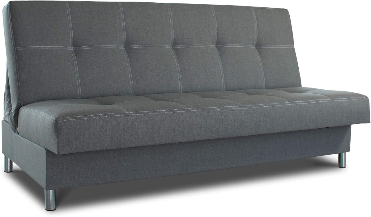 Sofnet Sofa, Graphit, Schlafsofa Bella mit Schlaffunktion - 3 Sitzer, Couch mit Bettkasten, Bettsofa, Polstersofa