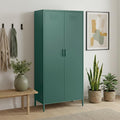 Kleiderschrank skølm, 80 cm, Stahl (Stahl-Epoxid-Pulverbeschichtung), Dunkelgrün, Schlafzimmerschrank