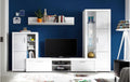 TV-Schrank Möbel Akut, 270 cm, Holzspanwerkstoff, Weiss, Wohnwand Wohnzimmer Anbauwand Breite Tuna Front Hochglanz