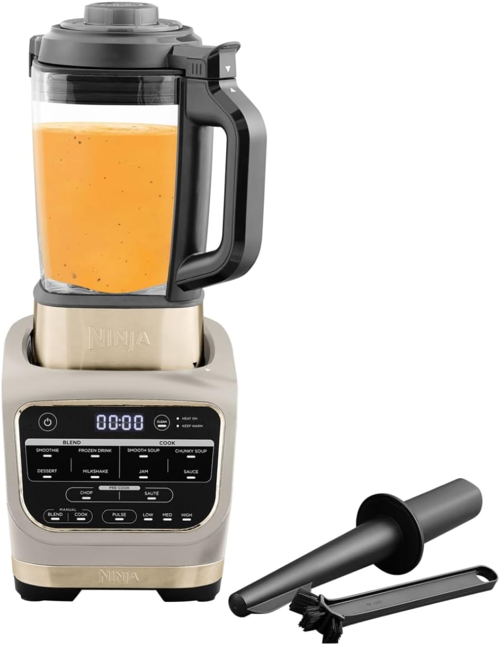 Ninja Suppenbereiter, 1000 W, 1,7 L, Gold, Foodi Mixer &, 10 Auto-iQ-Programme, Glaskrug, heisser & kalter Mixer, integriertes Heizelement
