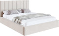 FDM Bettrahmen, 120x200 cm, Beige, Polsterbett Doppelbett mit Lattenrost Bettkasten Stauraum