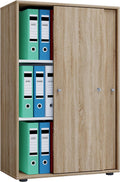 VCM Schränke, 40 cm, Holz, Büroschrank mit 3 Fächern, moderner Aktenschrank mit Schiebetüren, Masse ca. B. 70 x H. 111 x T