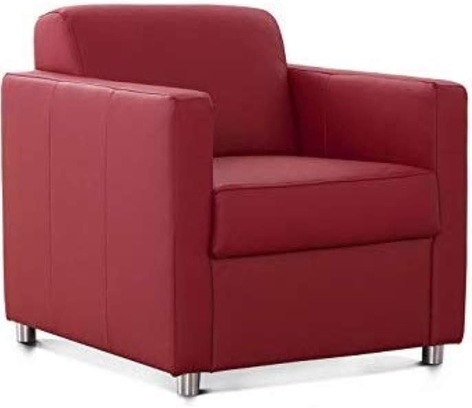 Sofa CAVADORE, Rot, Corianne Sessel, mit Federkern, Ledersessel Design, 78 x 80 x 83, Echtleder